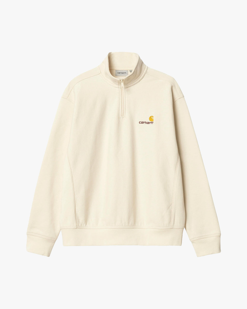 Carhartt WIP Half Zip American Script Sweat in Natural