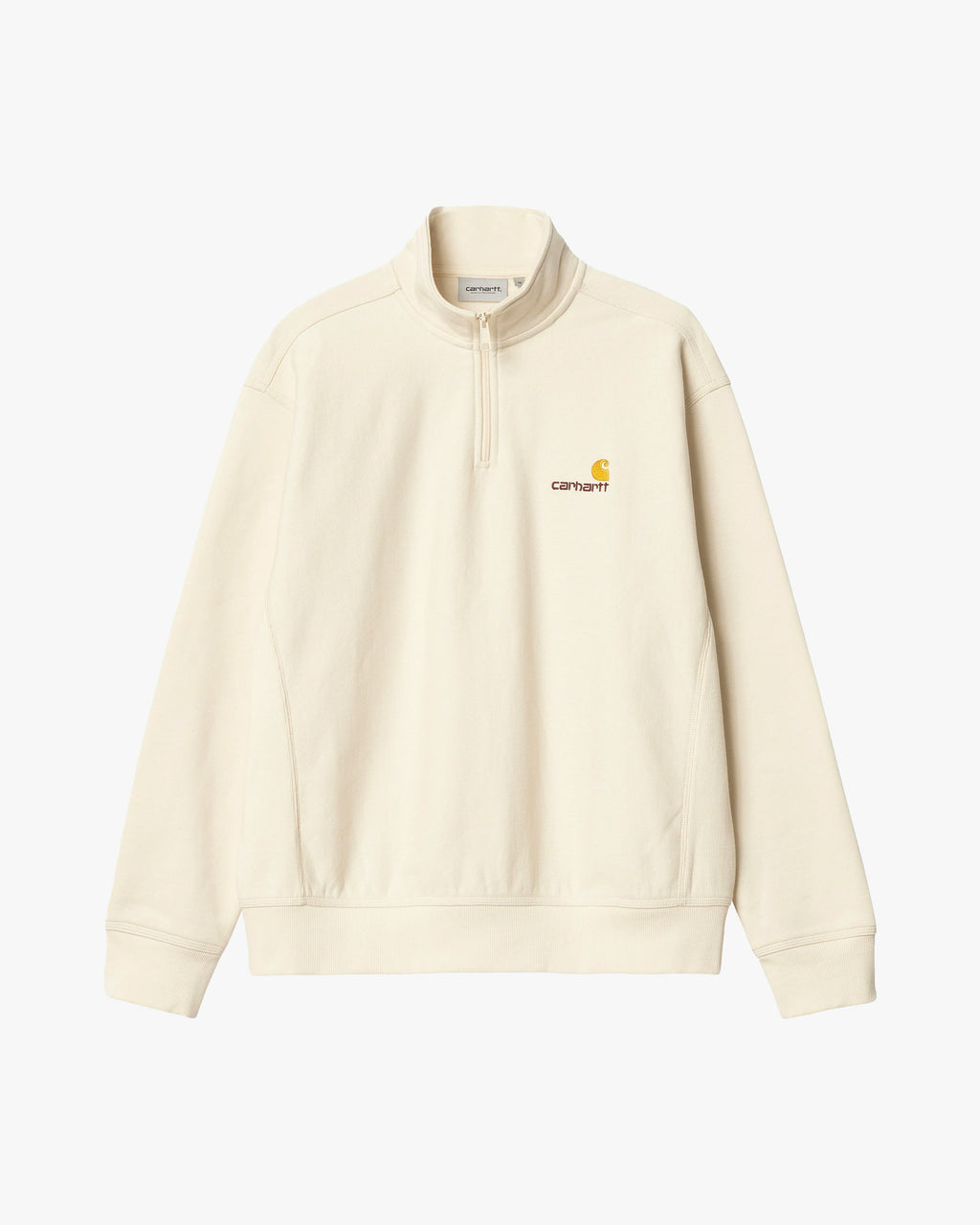 Carhartt WIP Half Zip American Script Sweat in Natural