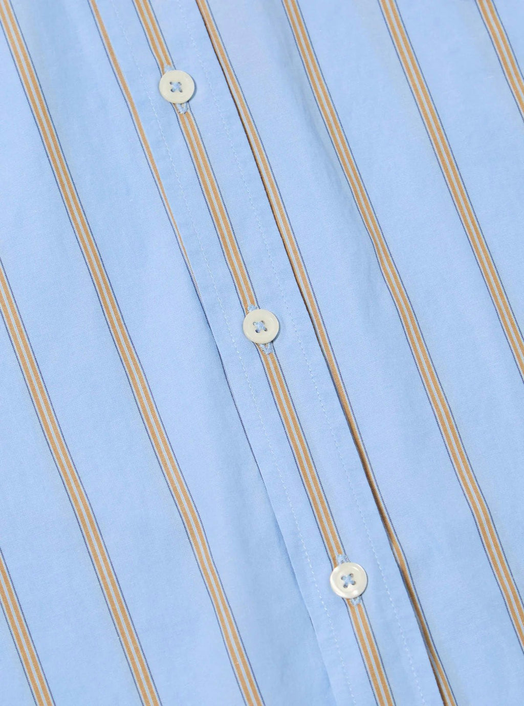 Universal Works Pop Stripe One Lazy Day Shirt in Blue