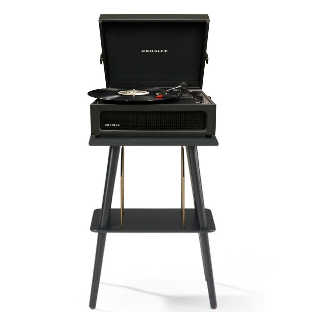 Crosley Voyager Bluetooth Portable Turntable + Crosley Turntable Stand Bundle - Black