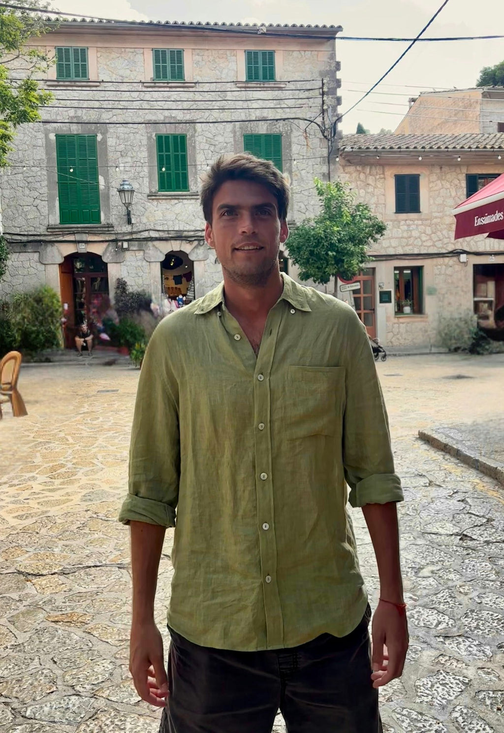 Linen Shirt Sage Green