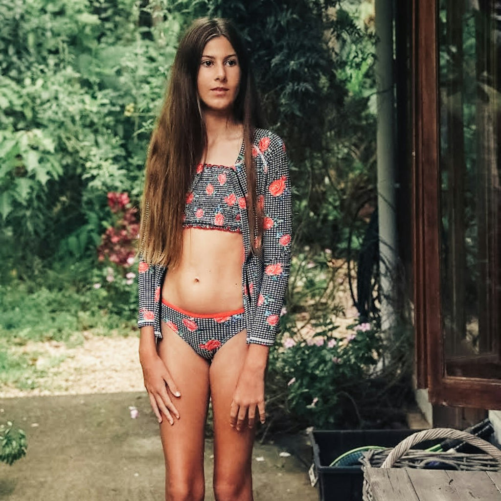 Girls Long Sleeve Rash Top - Vacation Time Print