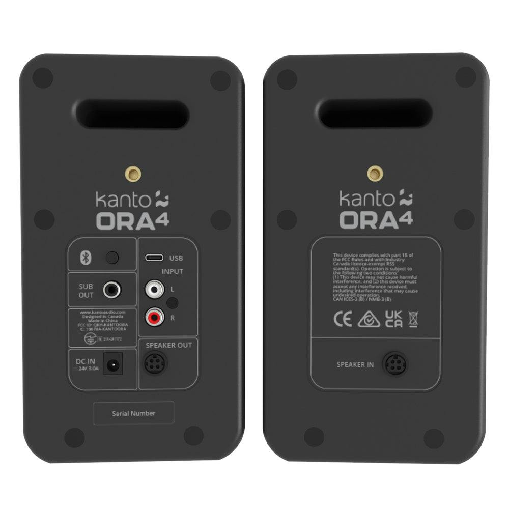 Kanto ORA4 140W Powered Reference Speakers with USB-C Input and Bluetooth - Black, Pair