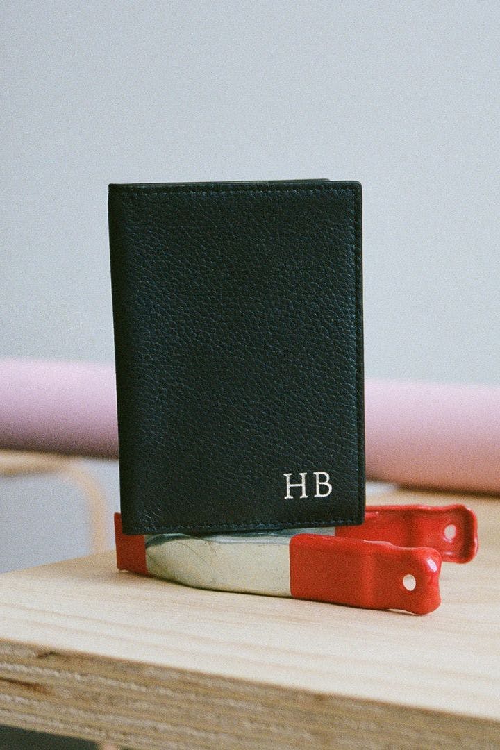Leather Passport Holder | Black