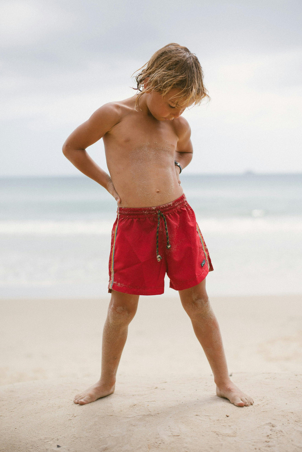 Kids Boardshorts Rainbow Red