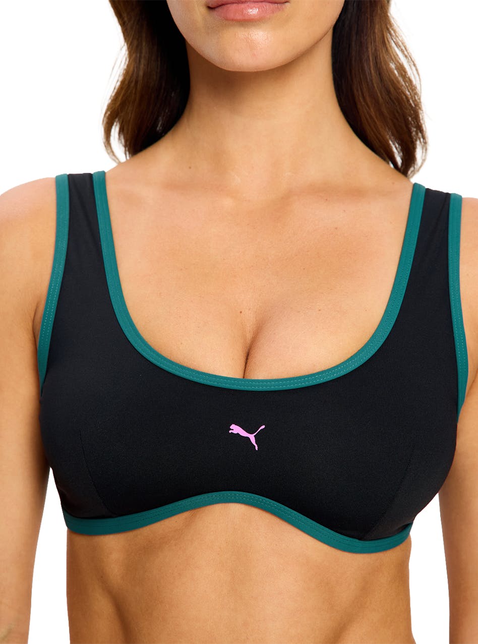 Puma X Modibodi Swimwear Scoop Bikini Top Black Orchid