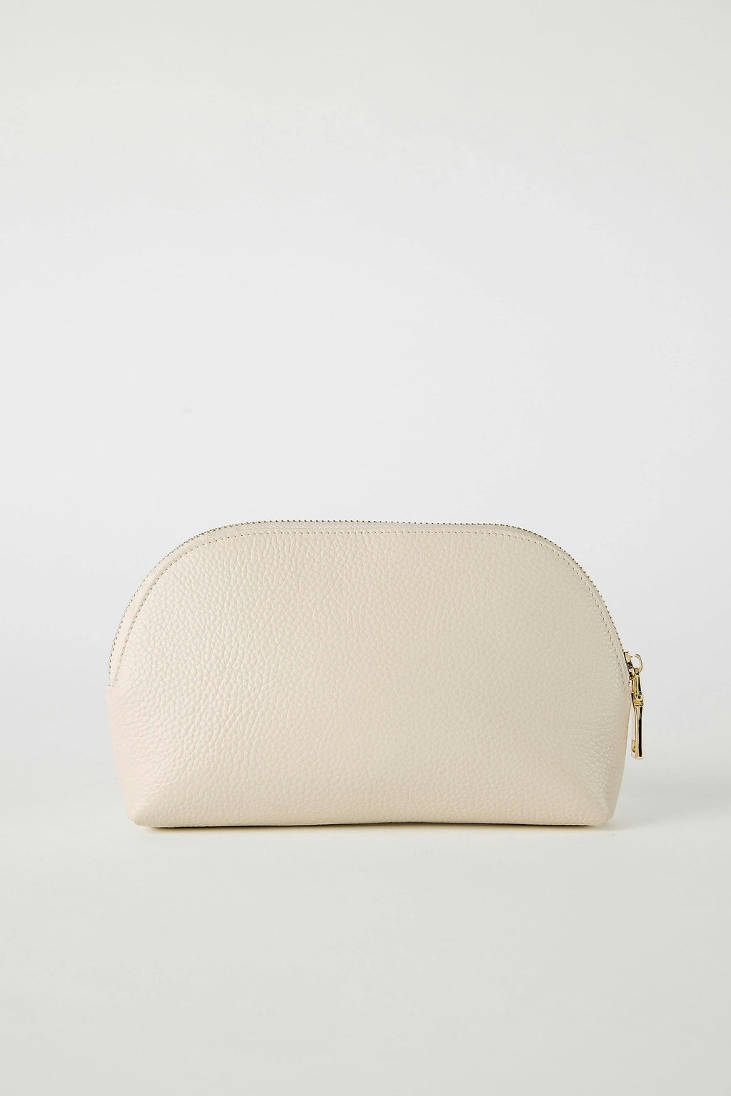 Leather Make Up Bag | Cream Gold