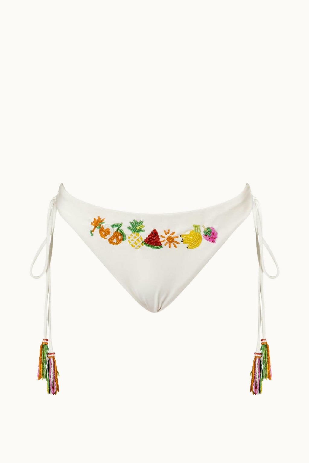 SUMBA BEADED BRIEF - WHITE