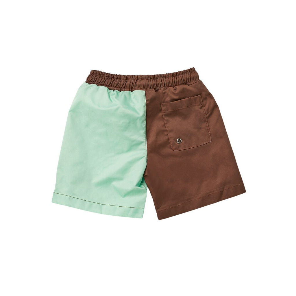 Tyoub Kids Board Shorts  Recycled Material Mint | Brown