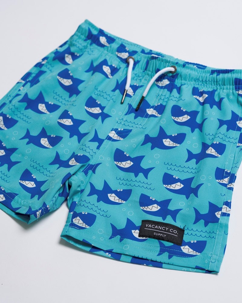 Smiley Shark Swim Short - Youth