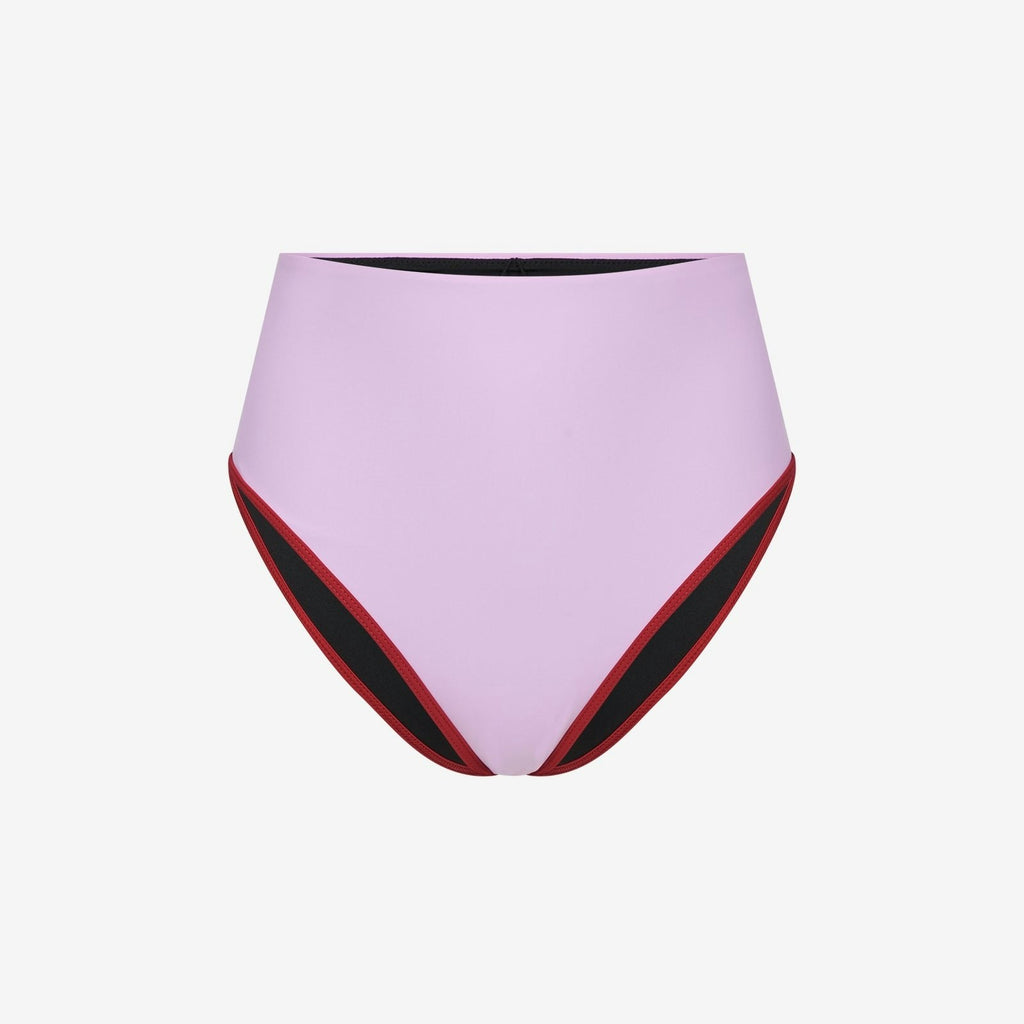 Bikini Bottom High Waist ― Lilac / Red