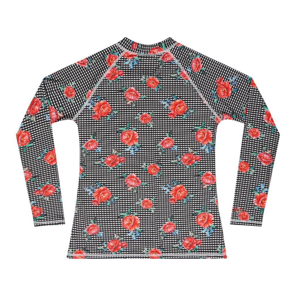 Girls Long Sleeve Rash Top - Vacation Time Print