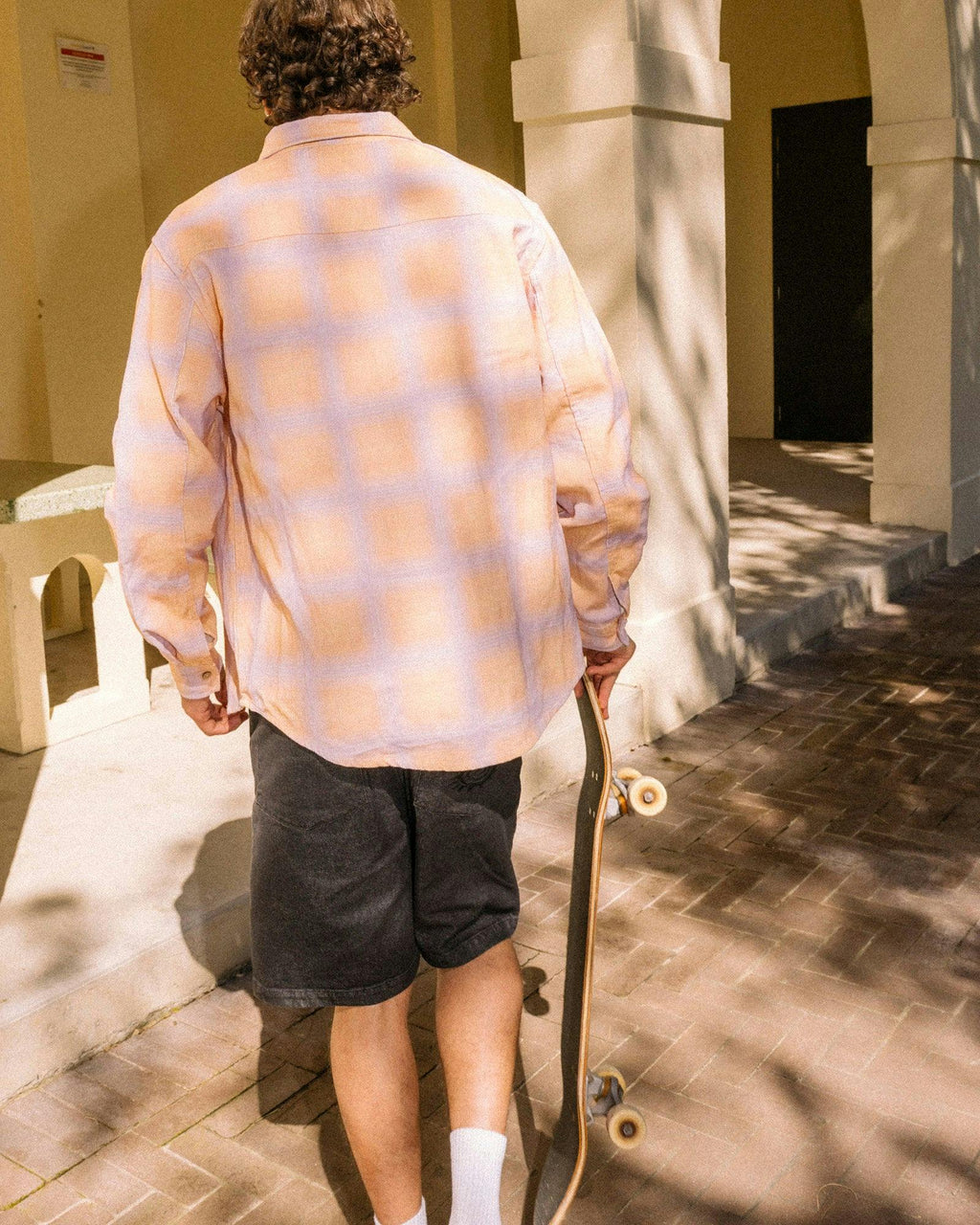 Fusion Cord Long Sleeve Shirt - Coral