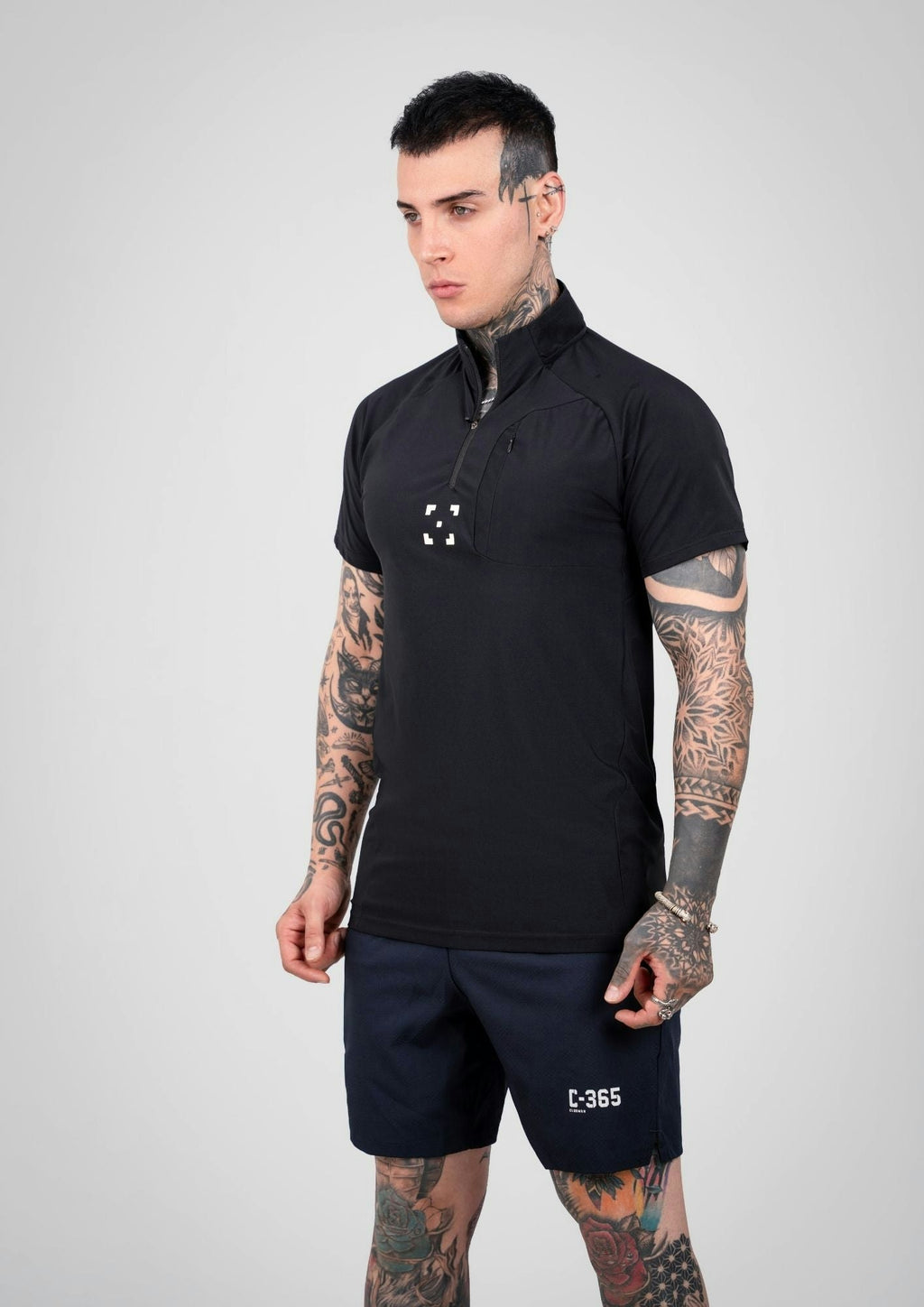 C-365 Strike Zip Tee (Model 825321) - Black