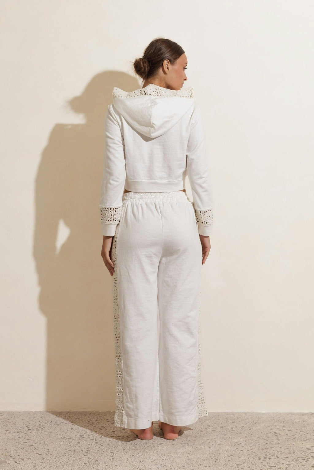 DRIFT CROCHET TRACK PANTS - CREAM