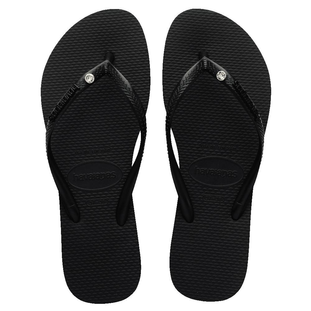 Slim Metal Logo Crystal Thongs