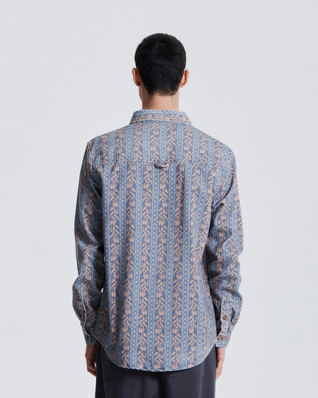 Gravity Printed Corduroy Shirt - Blue