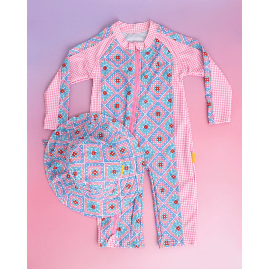 Tyoub Kids’ Ruffle Sun Hat Petal Patchwork