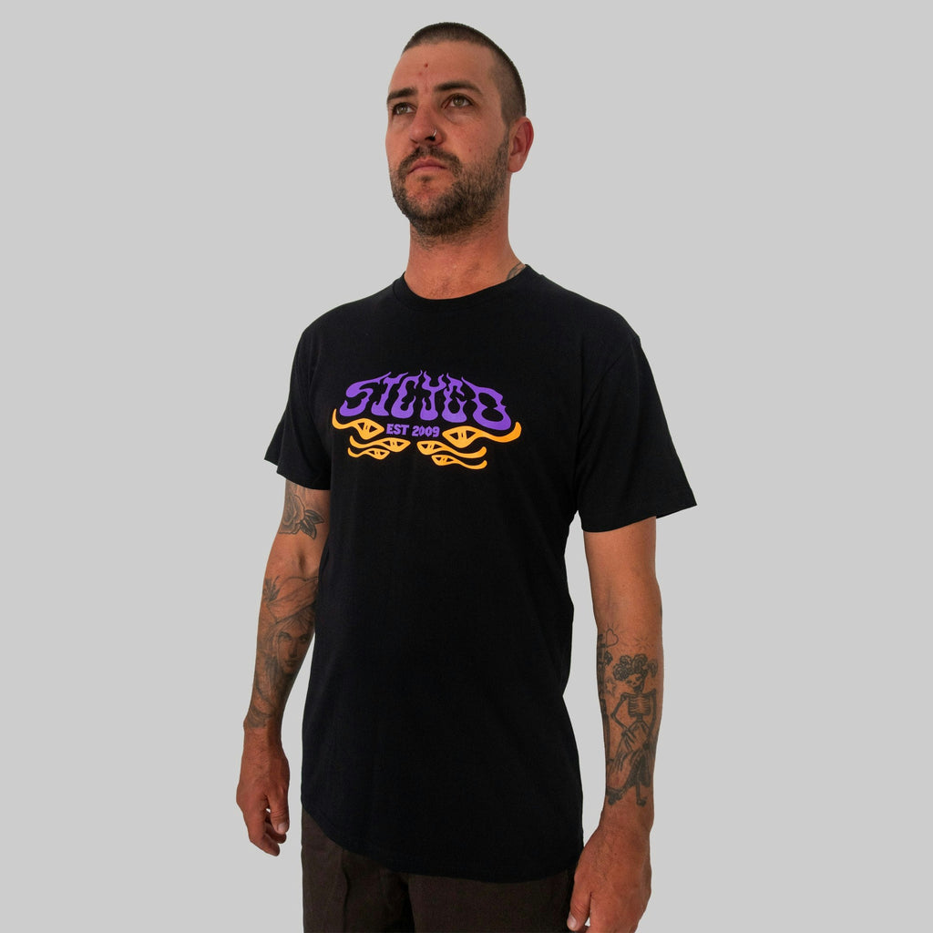 IN FLAMES TEE / BLACK  ~ PURPLE