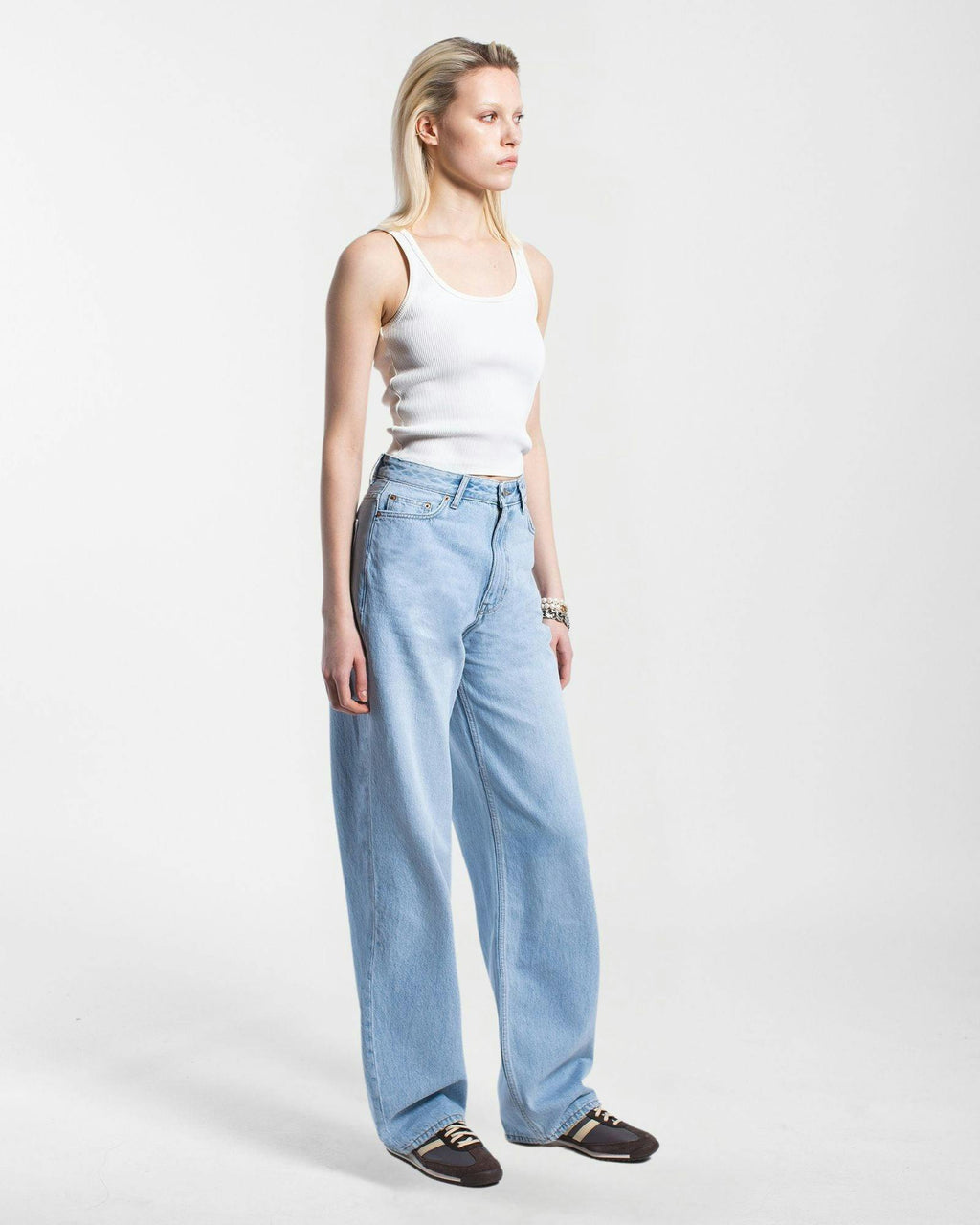 Donna High Relaxed Jeans - Stream Light Used