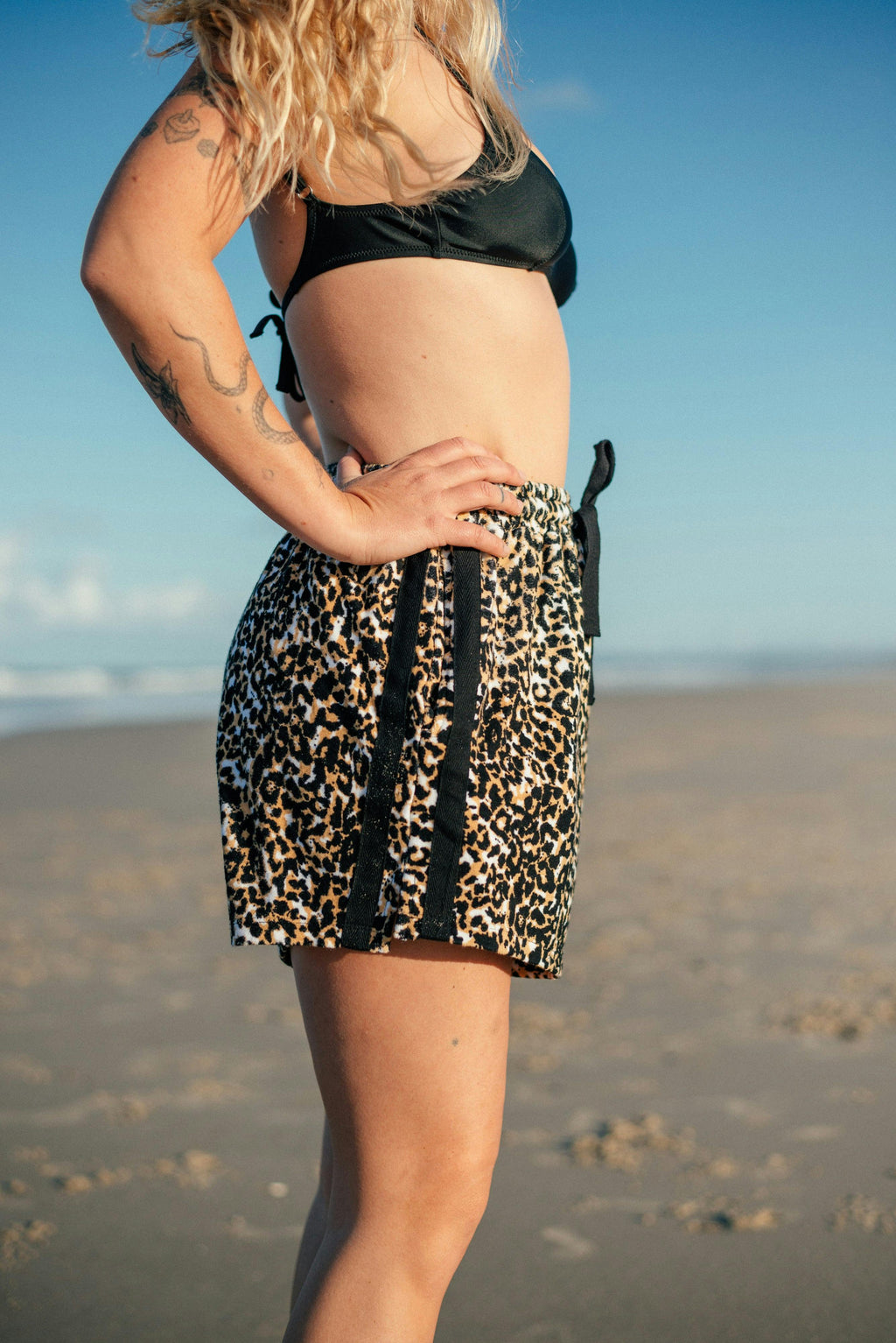 Terry Towelling Shorts Leopard