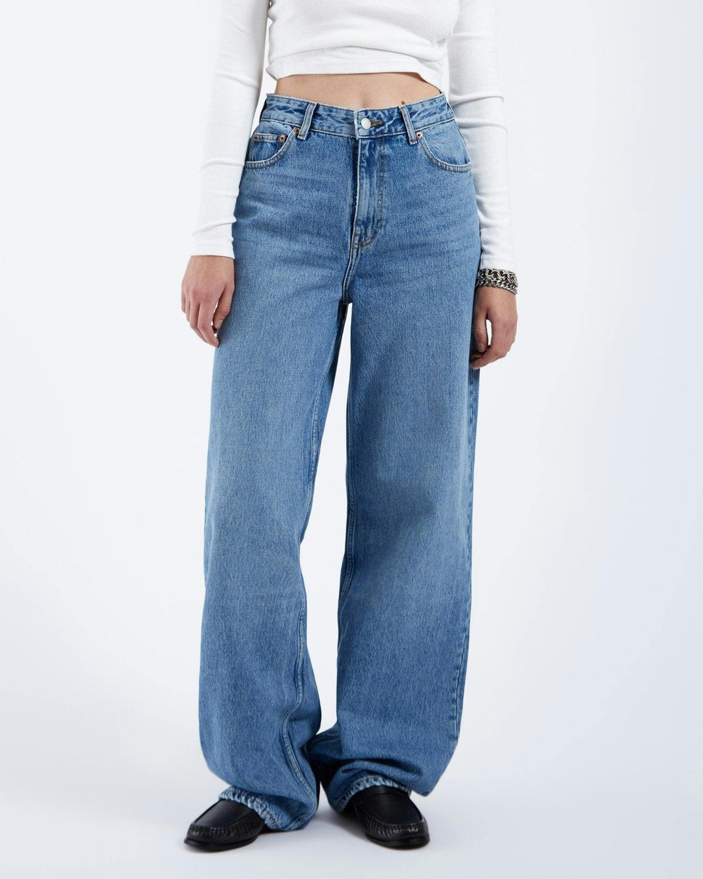 Donna High Relaxed Jeans - Stream Sky Used