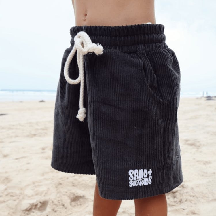 Black Cord Shorts - Kids
