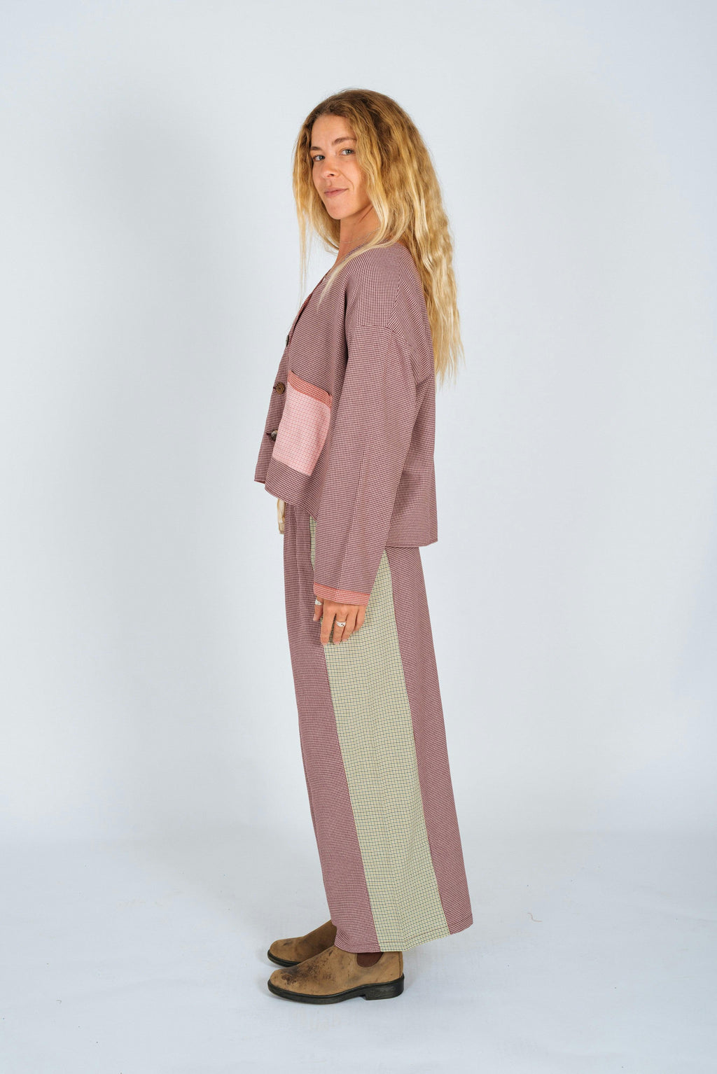 Patchwork Pant in Hounds Tooth Combo