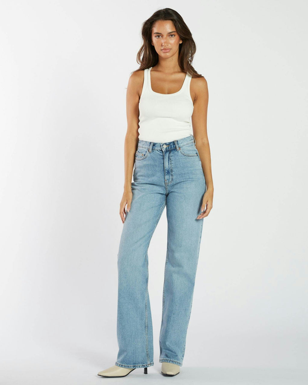 Echo High Straight Jeans - Bay Blue Jay