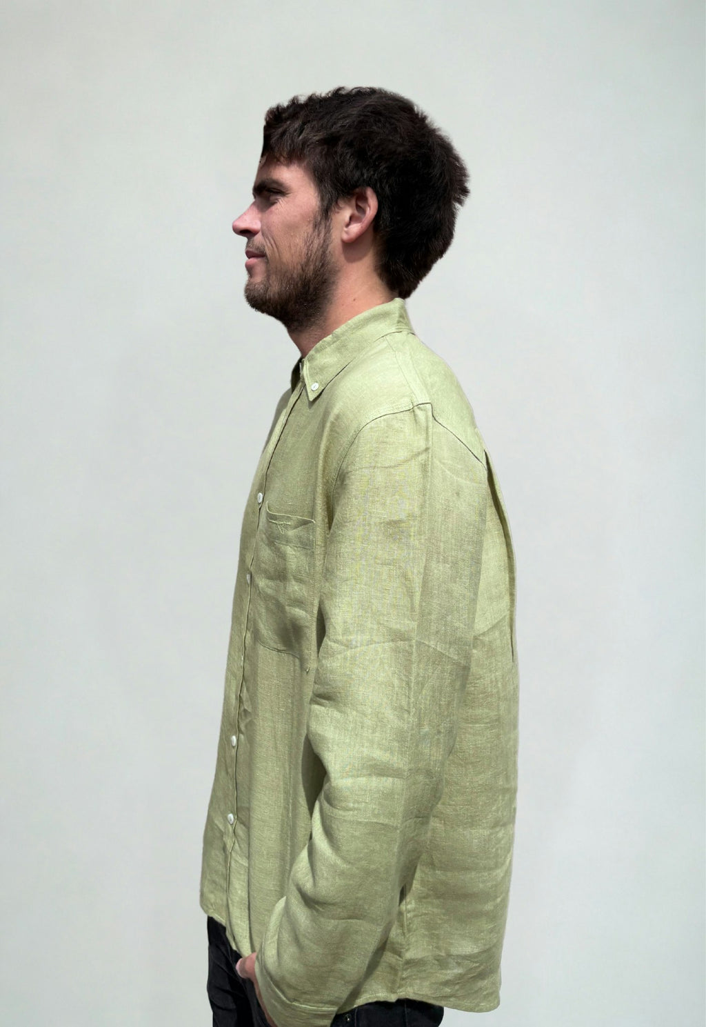 Linen Shirt Sage Green
