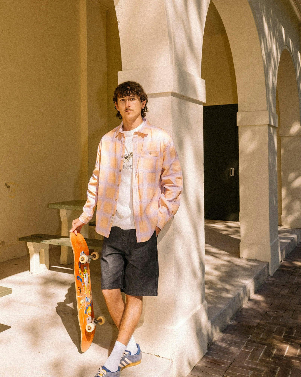 Fusion Cord Long Sleeve Shirt - Coral
