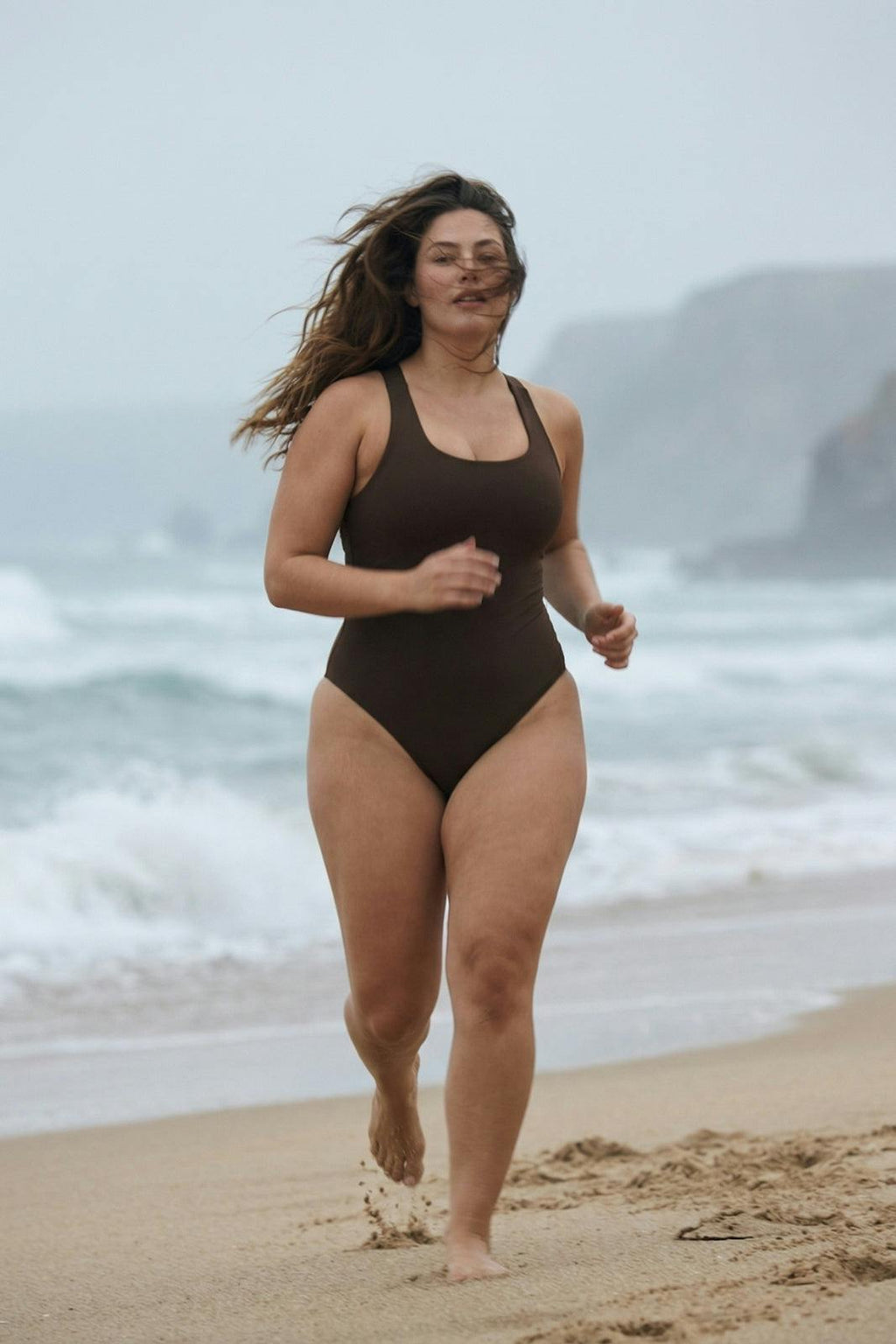 Nerida One Piece Swimsuit Scoop Neck ― Coffee