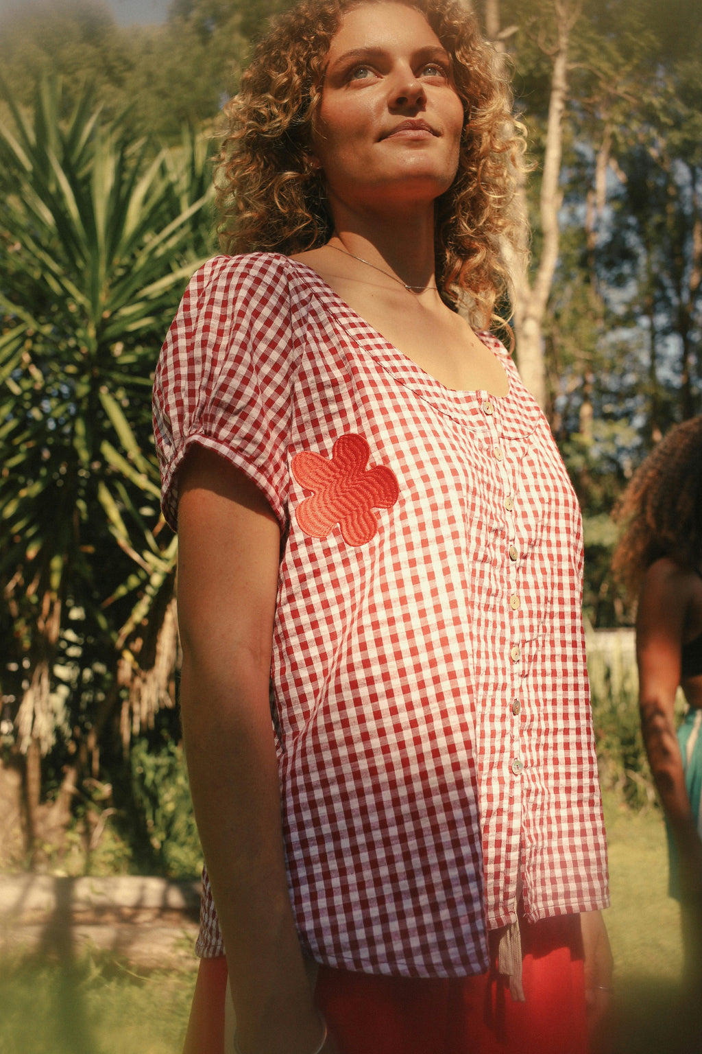 Posy Blouse Red Gingham