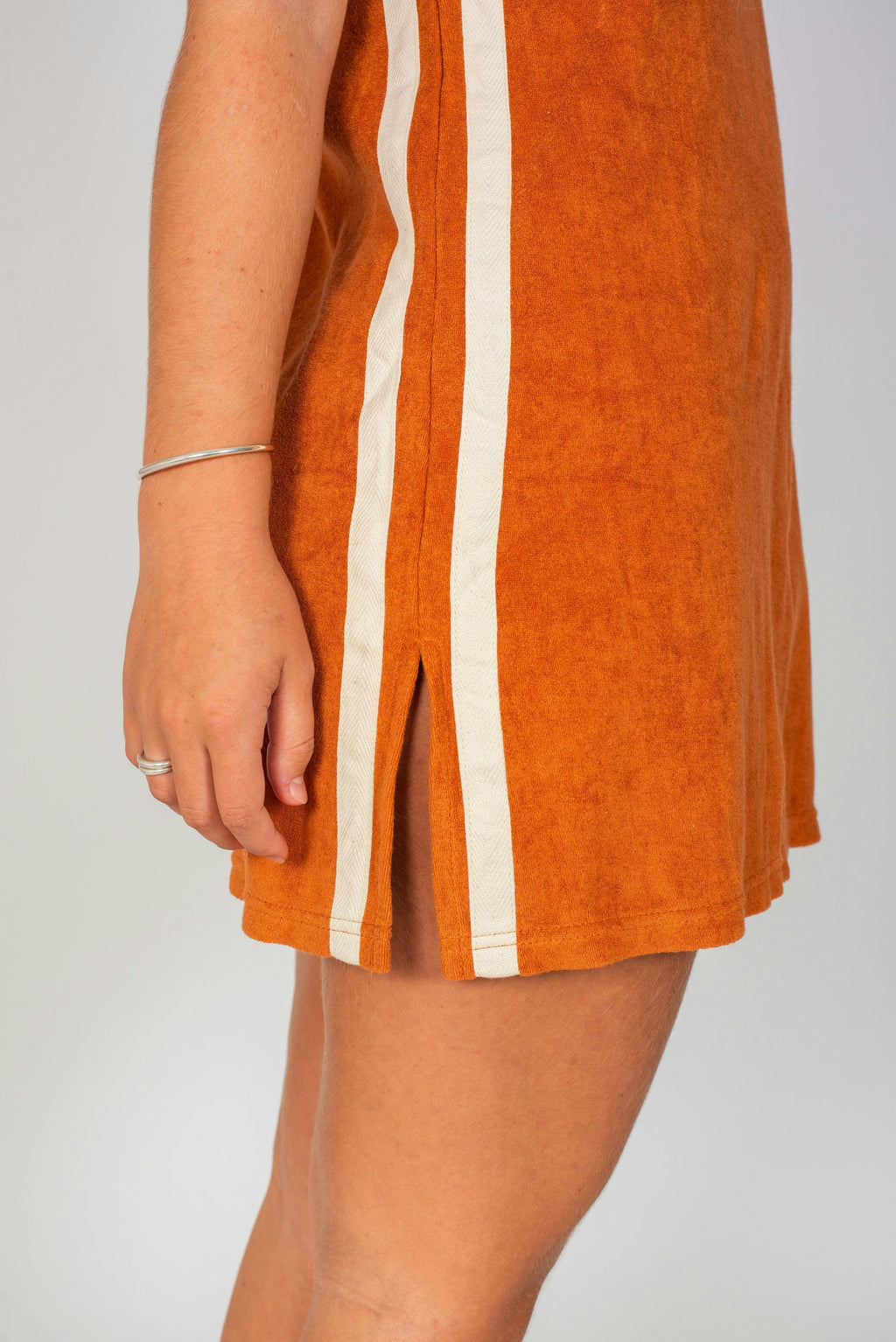 Sporty Terry Dress in Rust