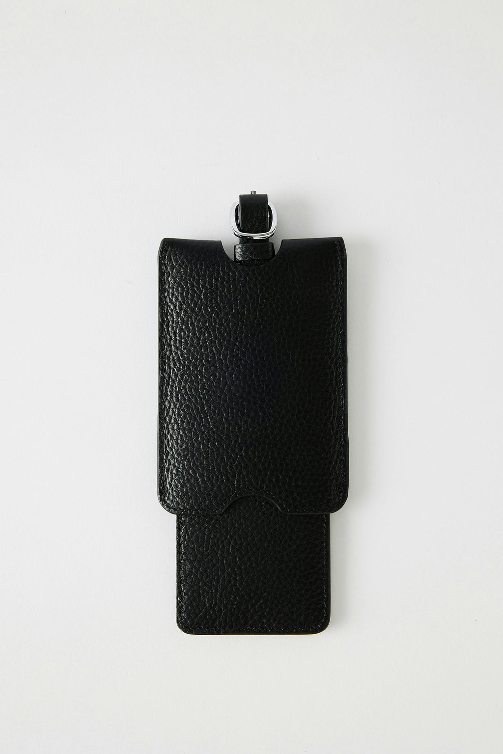 Leather Luggage Tag | Black Silver