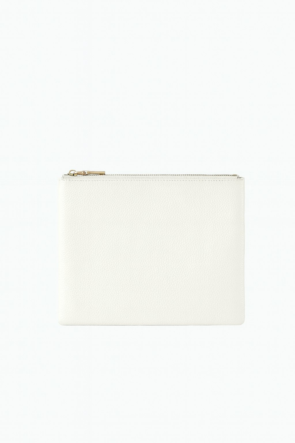 Classic Leather Clutch | White Gold