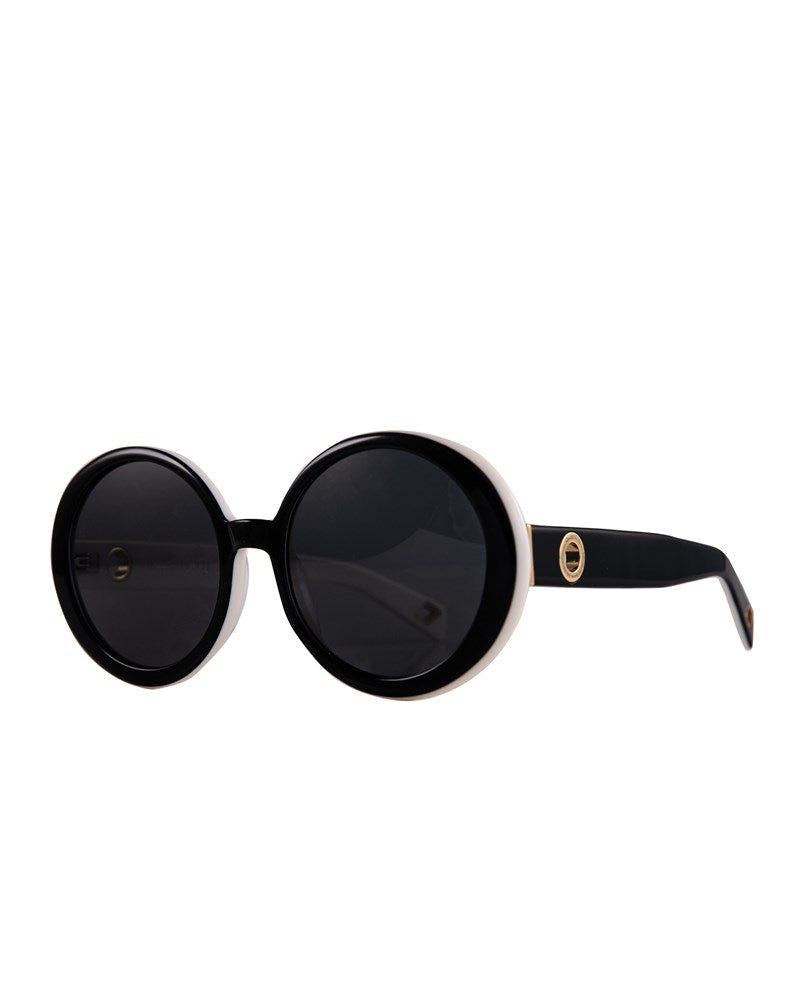 THE ORBIT - Black on White Sunglasses | Grey Polarised Lenses