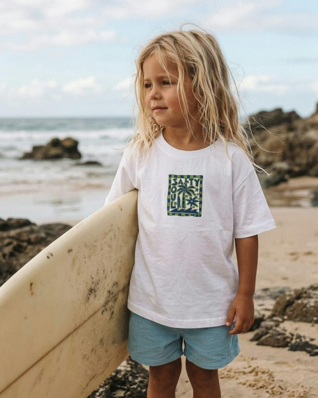 Salty Soul Kids White Tshirt