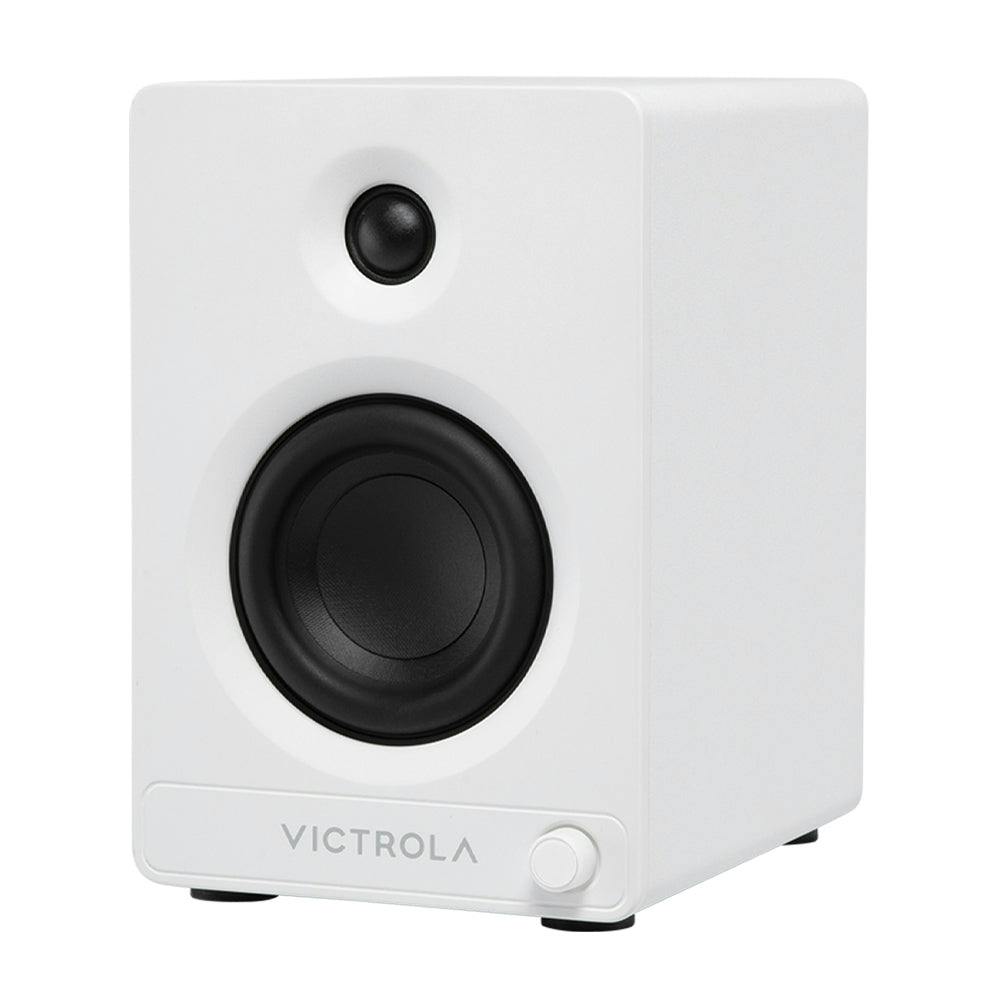 Victrola Automatic Turntable + Victrola Tempo Bookshelf Speakers Bundle - White