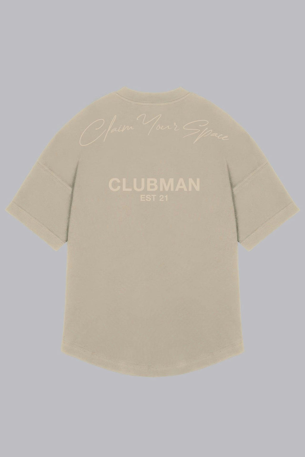 Mens Clubman 'Signature Dash' T-shirt / Mushroom