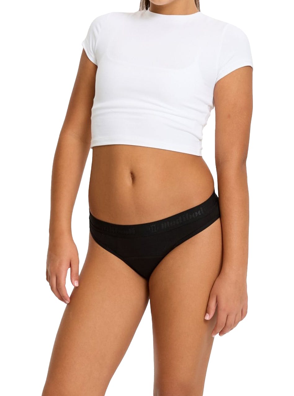 Teen Hipster Period Underwear Bikini Moderate Absorbency 3 Pack Black