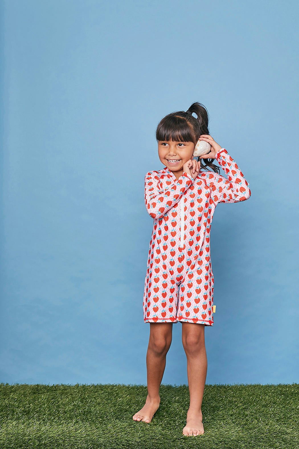 Tyoub Long Sleeve Sunsuit Recycled Strawberry Sundae Kids