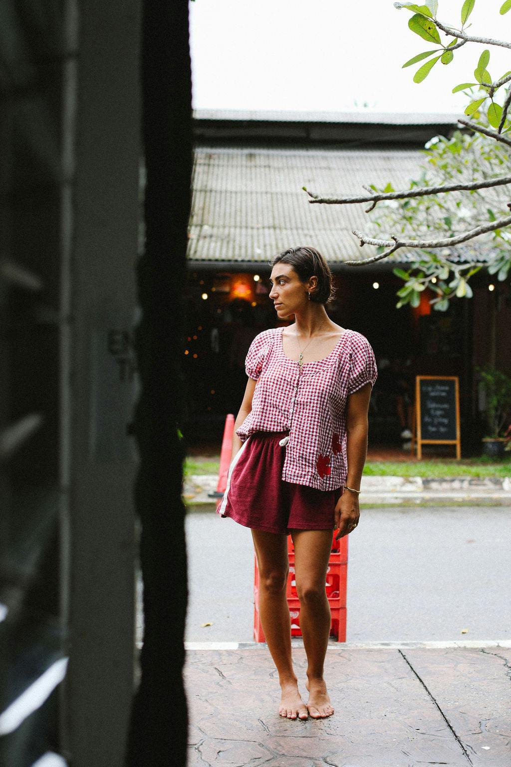 Posy Blouse Red Gingham