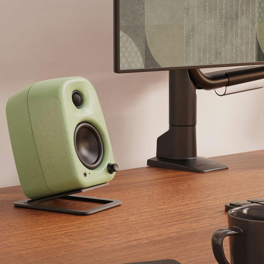 Kanto UKI 100W Desktop Speakers with Bluetooth, USB-C, Headphone out, Sage (Matte Green), Pair