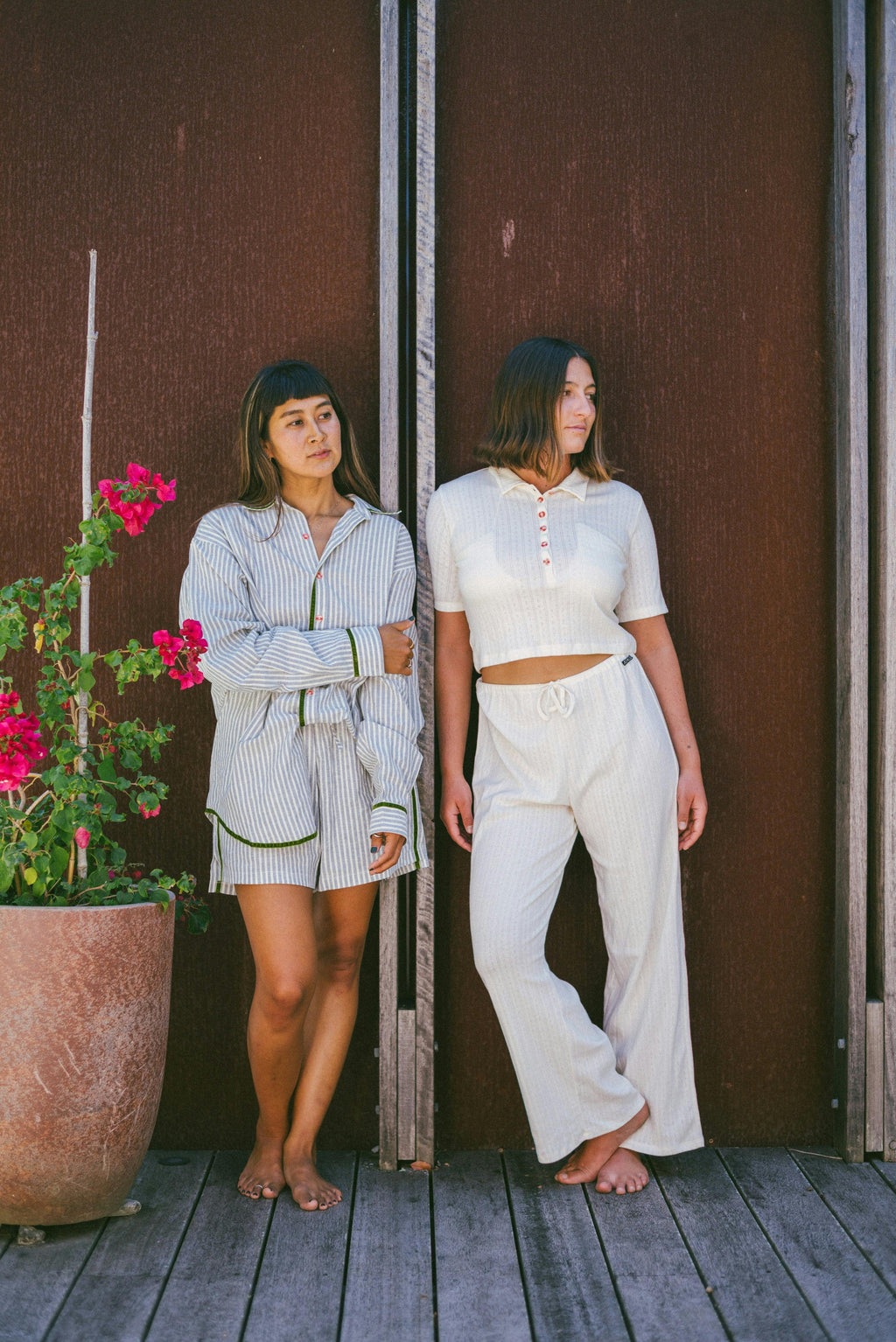 Beach PJ Pant In Cream Pointelle