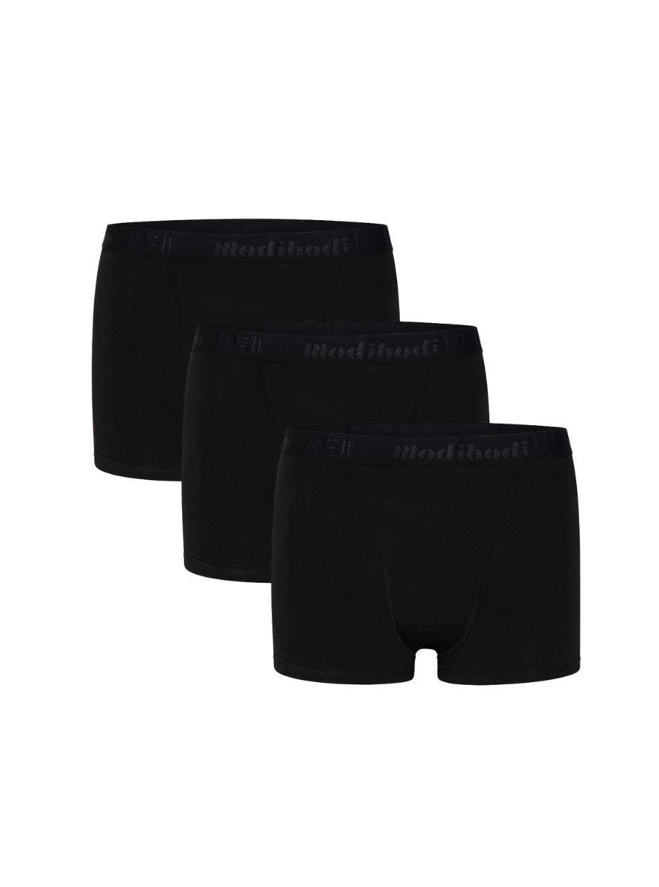 Teen Hipster Period Boyshort Moderate 3 Pack Absorbency Black
