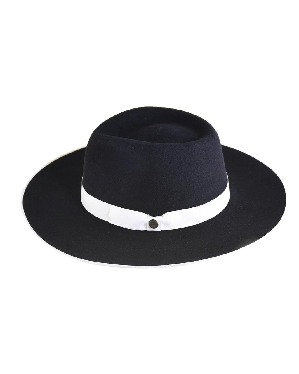 The Triptych Series Felt Hat – Triangle – Navy/White