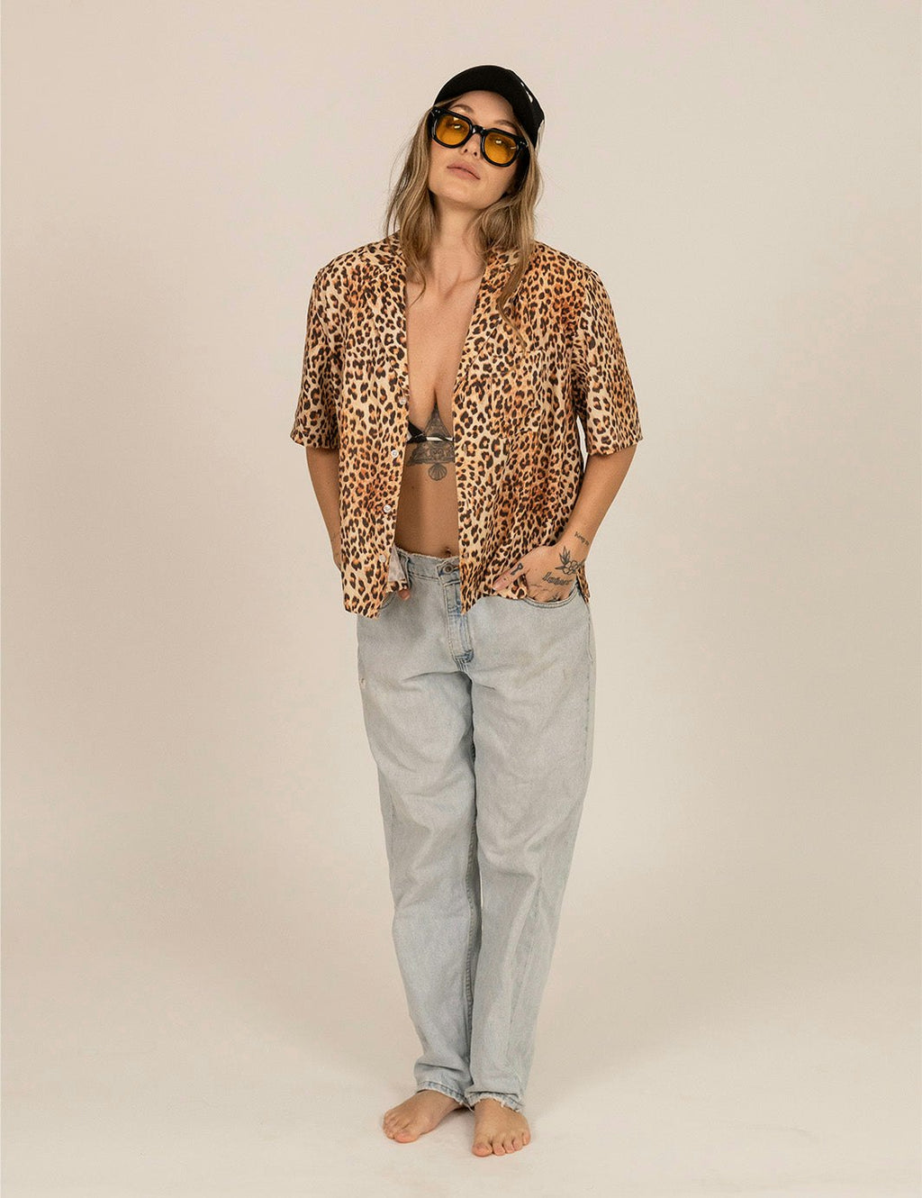 Leopard Crop Buttonup
