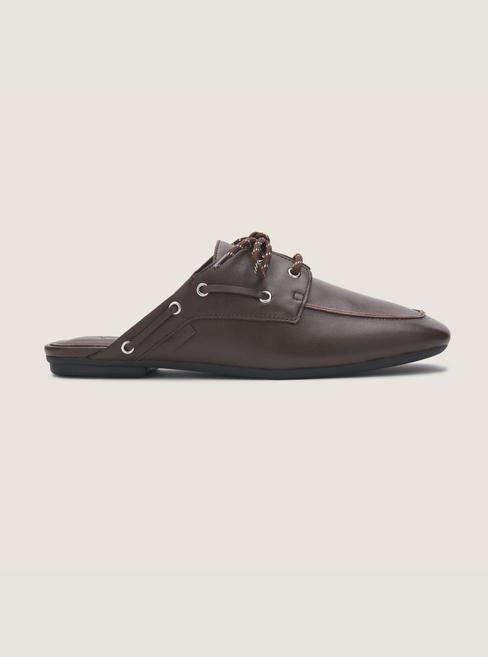 Seaside Mule - Dark Brown Leather