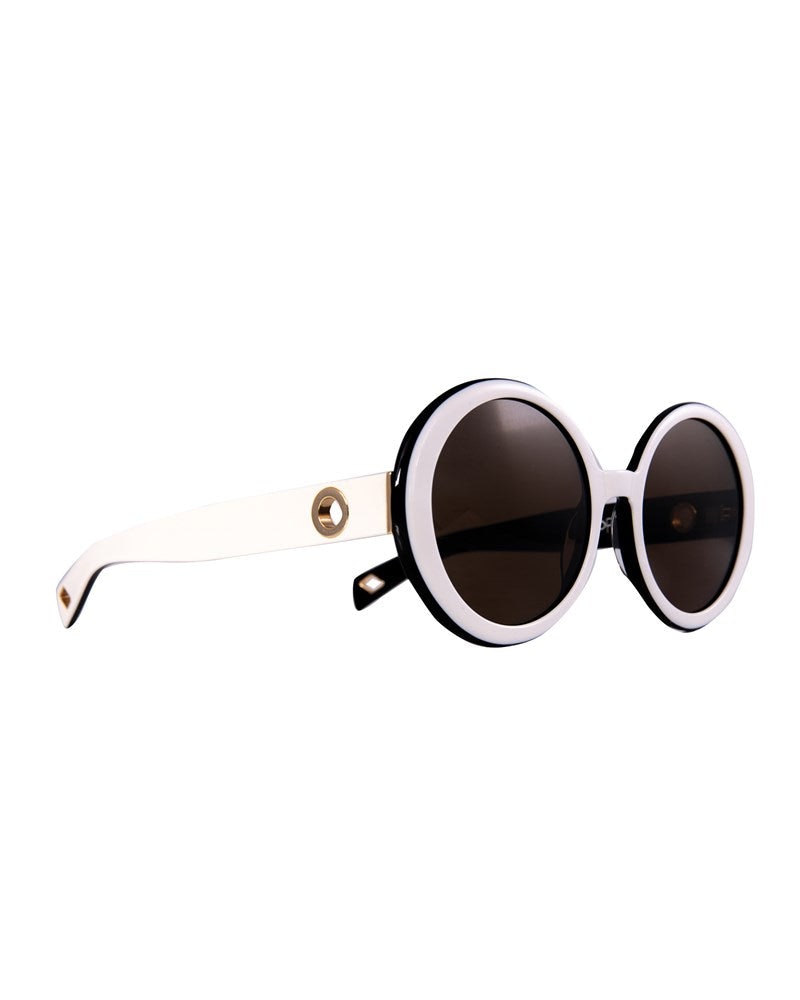 THE ORBIT - White on Black Sunglasses | Black Polarised Lenses